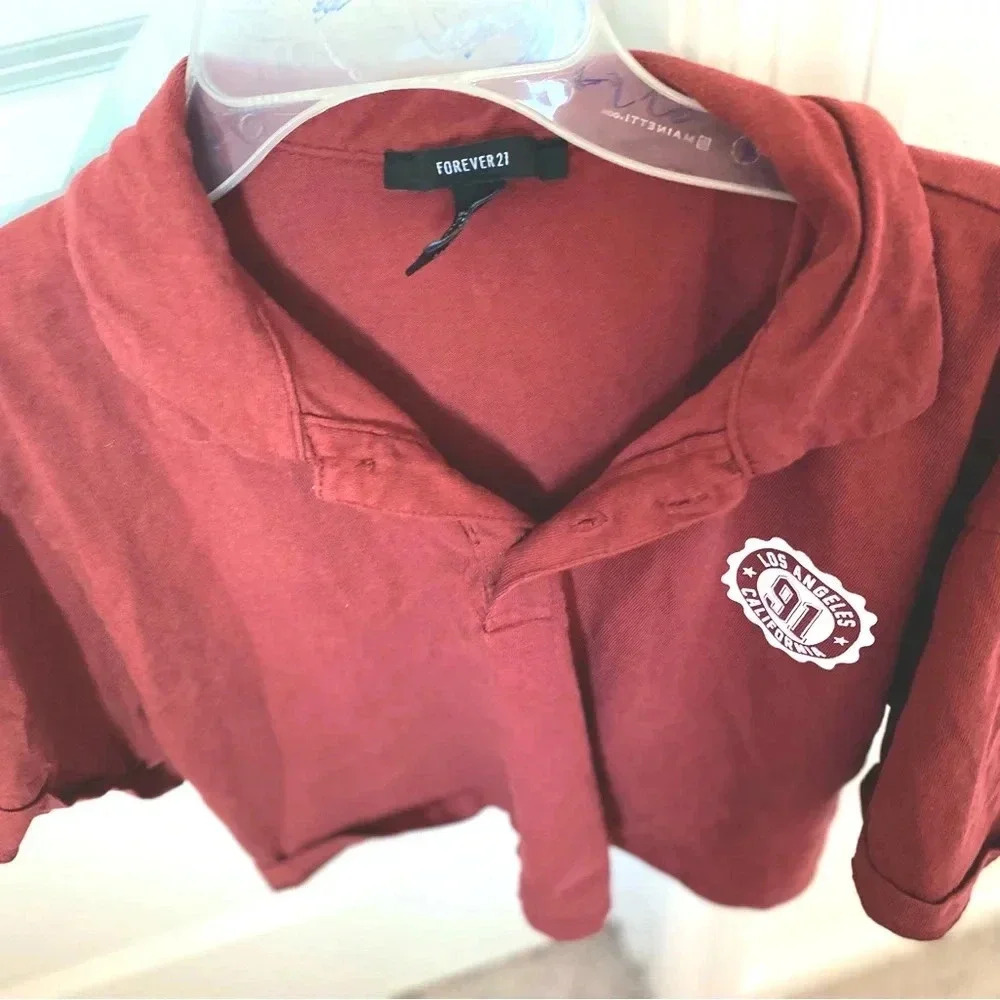 Forever 21 - Los Angeles California 91 Women's Short Sleeve Crop Tops/Tee Size M